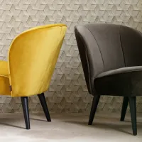 Sara fauteuil velvet warm groen WOOOD